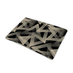 Black And Beige Geometric Triangle Print Pet Cooling Mat Cover