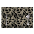 Black And Beige Geometric Triangle Print Placemat