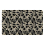 Black And Beige Geometric Triangle Print Polyester Doormat