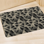 Black And Beige Geometric Triangle Print Polyester Doormat