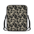 Black And Beige Geometric Triangle Print Rectangular Crossbody Bag