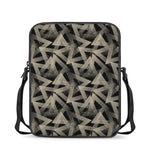 Black And Beige Geometric Triangle Print Rectangular Crossbody Bag