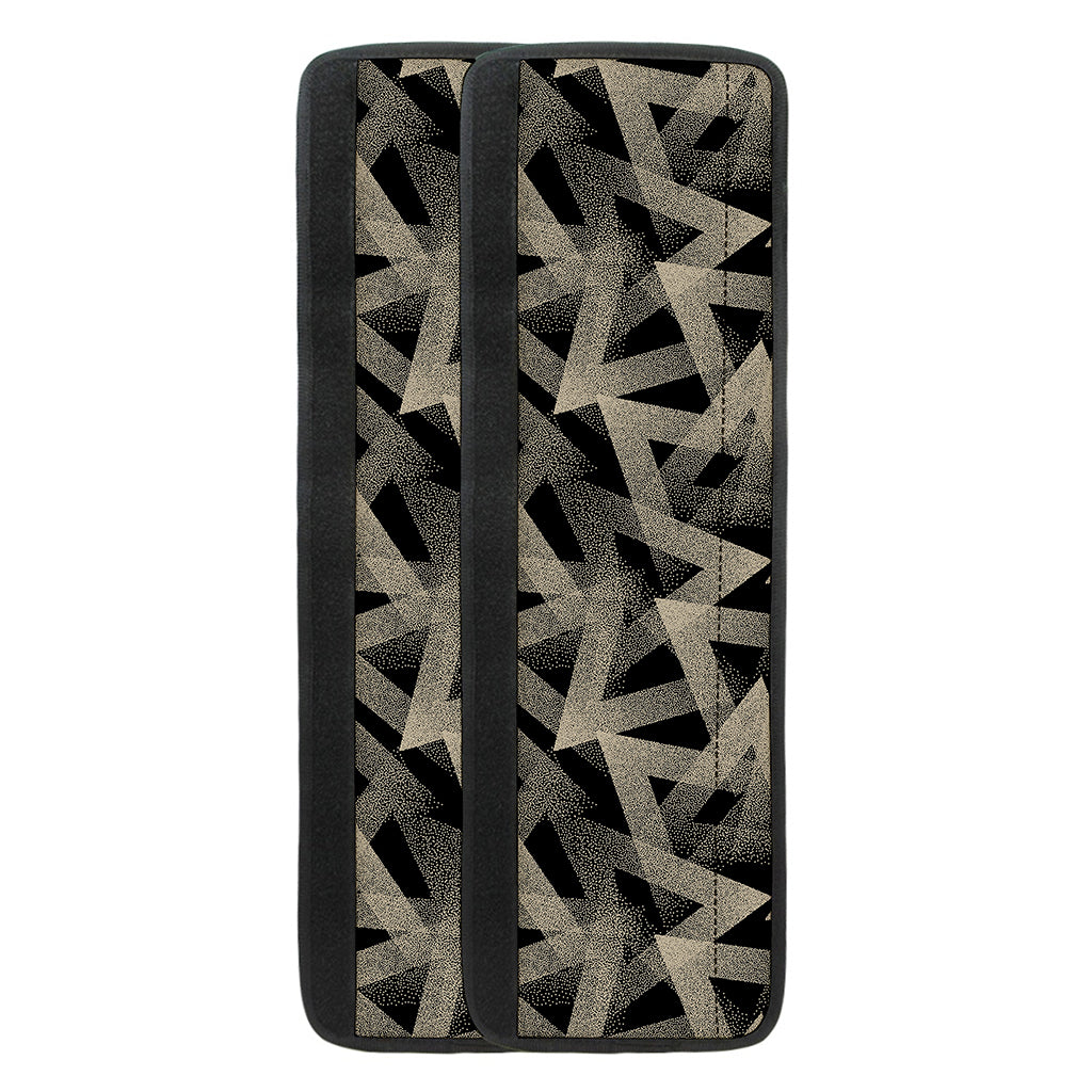 Black And Beige Geometric Triangle Print Refrigerator Handle Covers
