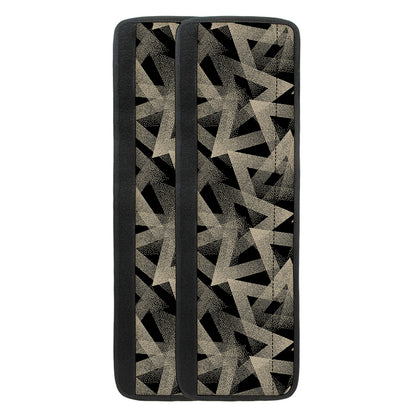Black And Beige Geometric Triangle Print Refrigerator Handle Covers