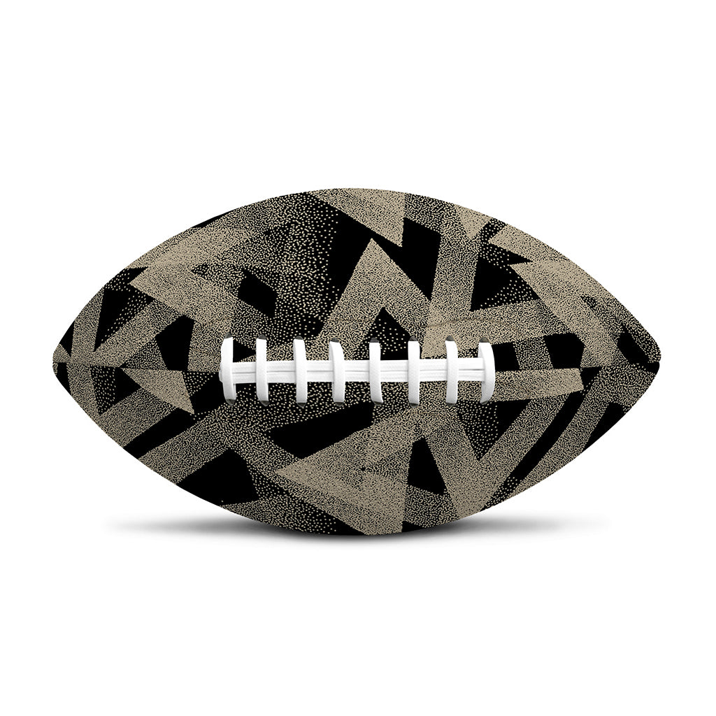 Black And Beige Geometric Triangle Print Rugby Ball