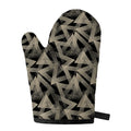 Black And Beige Geometric Triangle Print Single Oven Mitt