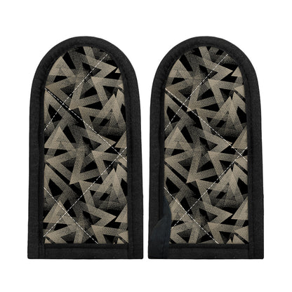 Black And Beige Geometric Triangle Print Skillet Handle Cover
