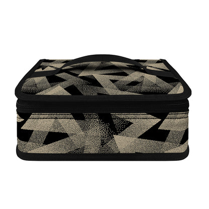 Black And Beige Geometric Triangle Print Small Lunch Bag