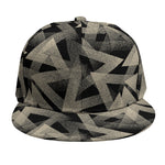 Black And Beige Geometric Triangle Print Snapback Cap