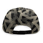 Black And Beige Geometric Triangle Print Snapback Cap