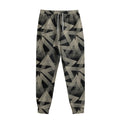 Black And Beige Geometric Triangle Print Sweatpants