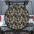 Black And Beige Geometric Triangle Print Tire Cover