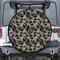 Black And Beige Geometric Triangle Print Tire Cover With Camera Hole