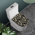 Black And Beige Geometric Triangle Print Toilet Lid Cover