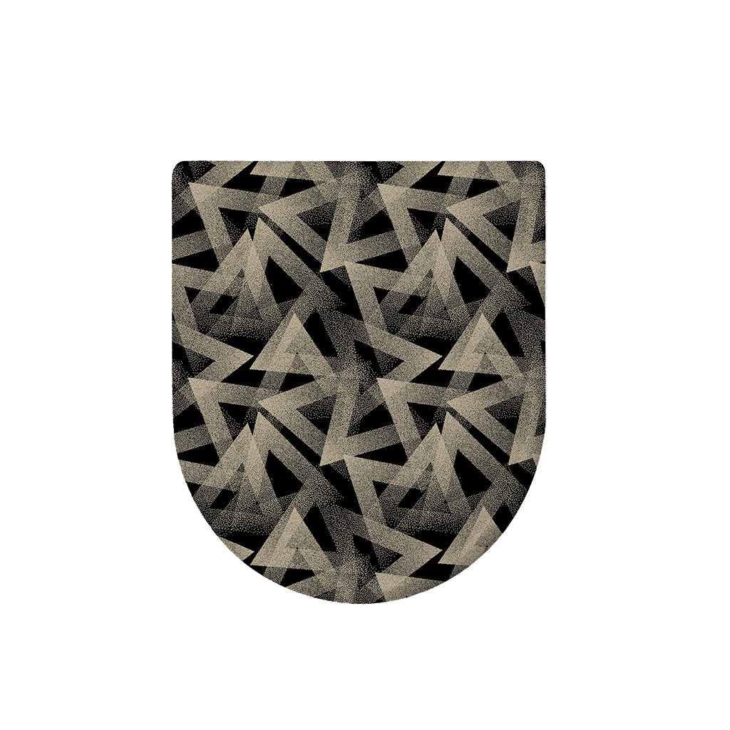 Black And Beige Geometric Triangle Print Toilet Lid Cover
