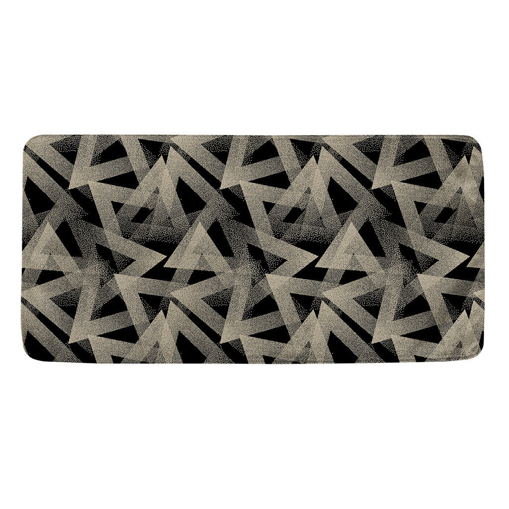 Black And Beige Geometric Triangle Print Towel