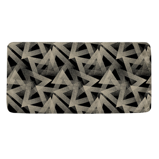 Black And Beige Geometric Triangle Print Towel