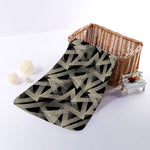 Black And Beige Geometric Triangle Print Towel