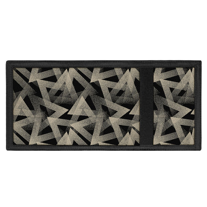 Black And Beige Geometric Triangle Print Trifold Wallet