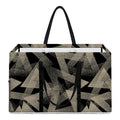 Black And Beige Geometric Triangle Print Utility Tote Bag