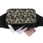 Black And Beige Geometric Triangle Print Waist Bag