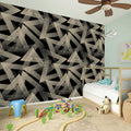 Black And Beige Geometric Triangle Print Wall Sticker