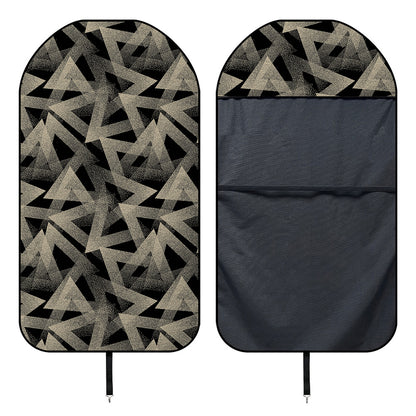 Black And Beige Geometric Triangle Print Waterproof Car Seat Cover