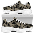 Black And Beige Geometric Triangle Print White Chunky Shoes