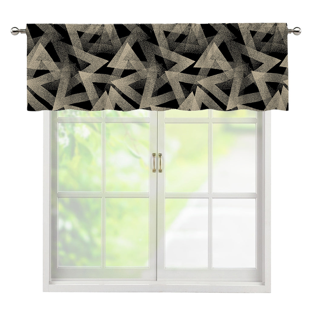 Black And Beige Geometric Triangle Print Window Valance