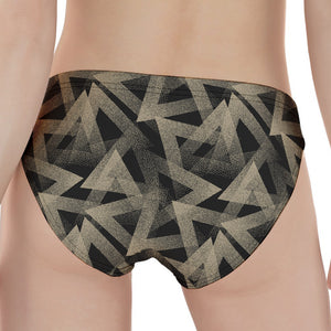 Black And Beige Geometric Triangle Print Women's Panties