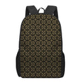 Black And Beige Orthodox Pattern Print 17 Inch Backpack