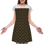 Black And Beige Orthodox Pattern Print Adjustable Apron