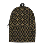Black And Beige Orthodox Pattern Print Backpack