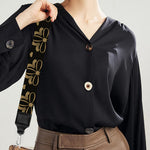 Black And Beige Orthodox Pattern Print Bag Strap