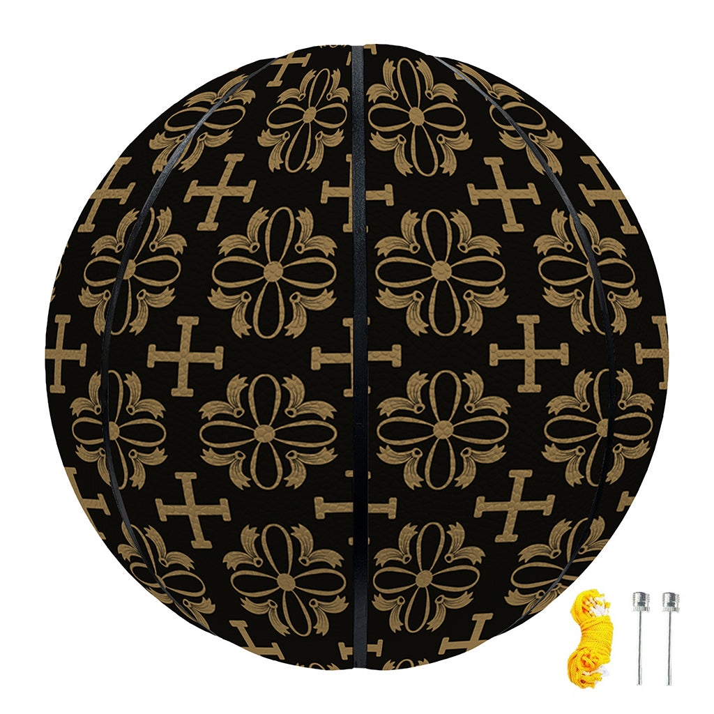 Black And Beige Orthodox Pattern Print Basketball