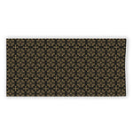 Black And Beige Orthodox Pattern Print Beach Towel