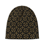 Black And Beige Orthodox Pattern Print Beanie
