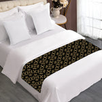 Black And Beige Orthodox Pattern Print Bed Runner