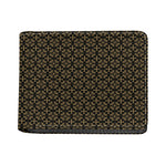 Black And Beige Orthodox Pattern Print Bifold Wallet