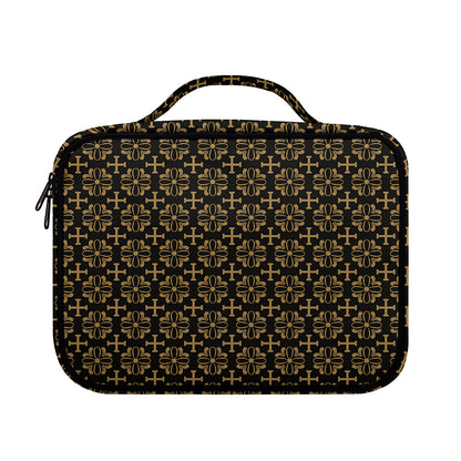 Black And Beige Orthodox Pattern Print Briefcase Bible Bag