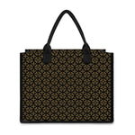 Black And Beige Orthodox Pattern Print Canvas Tote Bag