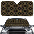 Black And Beige Orthodox Pattern Print Car Windshield Sun Shade