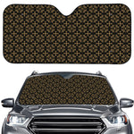 Black And Beige Orthodox Pattern Print Car Windshield Sun Shade
