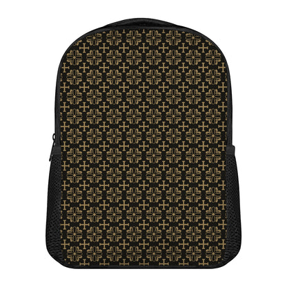 Black And Beige Orthodox Pattern Print Casual Backpack