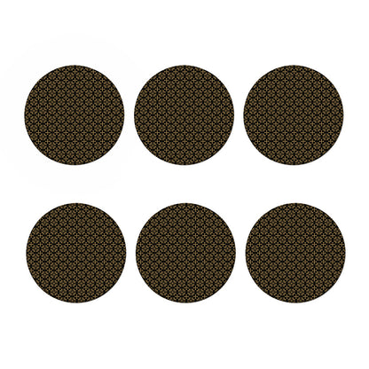 Black And Beige Orthodox Pattern Print Coaster Set