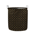 Black And Beige Orthodox Pattern Print Collapsible Laundry Basket