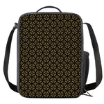 Black And Beige Orthodox Pattern Print Crossbody Lunch Bag