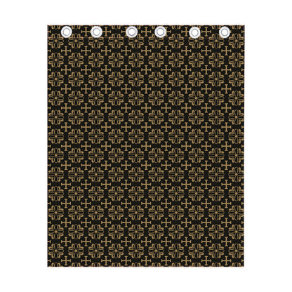 Black And Beige Orthodox Pattern Print Curtain