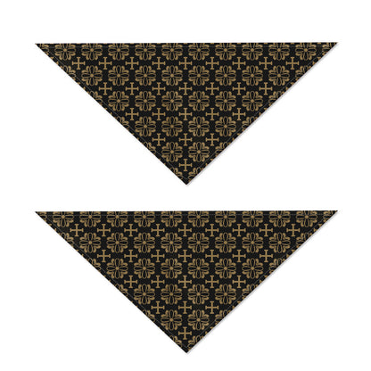 Black And Beige Orthodox Pattern Print Dog Bandana