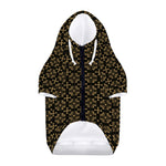 Black And Beige Orthodox Pattern Print Dog Zip Up Hoodie
